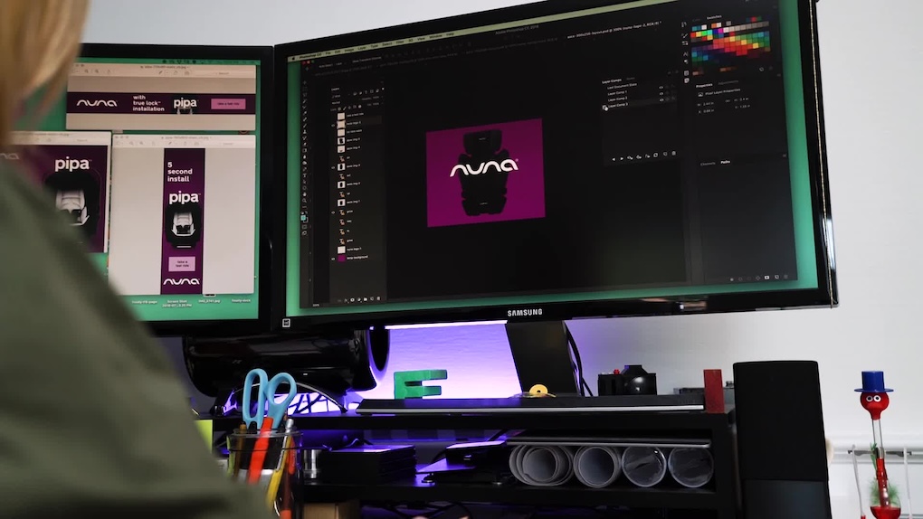 Women working at her desk